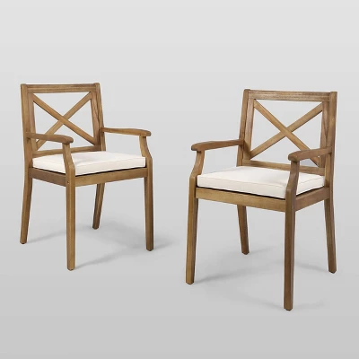 Perla 2pk Acacia Wood Patio Dining Chair - Christopher Knight Home 6 Perla 2pk Acacia Wood Patio Dining Chair - Christopher Knight Home - Image 6