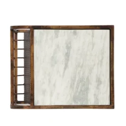 Zeyer Boho Glam Handcrafted Marble Top C-Shaped Side Table With Magazine Rack Natural White/Antique Brass - Christopher Knight Home -FurniVerse Store GUEST f5d23309 2630 4f7d 94e9 6da80eb6f1f2