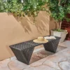 Christopher Knight Home Esme 63" Outdoor Acacia Wood Bench With Geometric Base Design