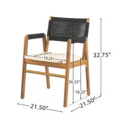 Christopher Knight Home Amara Rustic 6 Piece Outdoor Acacia Wood Dining Set With Rattan Slatted Table And Cushions -FurniVerse Store GUEST f79d59dd 0193 4d8d b39d 38c54660ba96