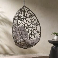 Christopher Knight Home Berkley Outdoor Wicker Hanging Egg Chair With 12-inch Chain (NO STAND)