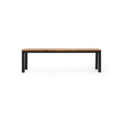 Lindsey Outdoor Modern Industrial Acacia Wood Bench Teak/Black - Christopher Knight Home -FurniVerse Store GUEST f8872ab4 fada 4e44 ad92 bcbf2094bff4