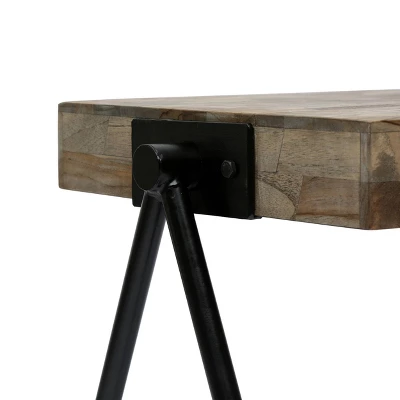 Gurley Handcrafted Modern Industrial Mango Wood Side Table Gray/Black - Christopher Knight Home 5 Gurley Handcrafted Modern Industrial Mango Wood Side Table Gray/Black - Christopher Knight Home - Image 5