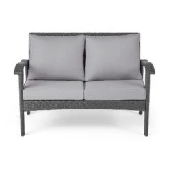 Christopher Knight Home Honolulu 48" Outdoor Wicker Loveseat With Cushions, Gray/Light Gray 17 Christopher Knight Home Honolulu 48" Outdoor Wicker Loveseat With Cushions, Gray/Light Gray -FurniVerse Store GUEST f9f32aad 65be 4213 9251 f955db890661