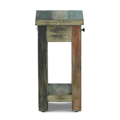 Meader Boho Handmade Distressed Mango Wood End Table - Christopher Knight Home 3 Meader Boho Handmade Distressed Mango Wood End Table - Christopher Knight Home - Image 3