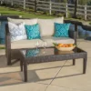Christopher Knight Home Antibes 2 Piece Outdoor Wicker Loveseat And Coffee Table Set With Cushions