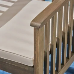 Casa 3pc Acacia X Leg Bistro Dining Set Gray/Cream - Christopher Knight Home -FurniVerse Store GUEST fa97fa65 ac39 4cd1 a058 e59def856c35