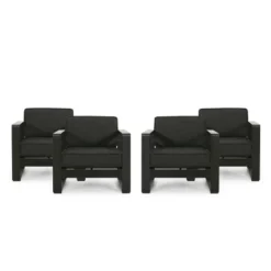 Christopher Knight Home Aria Outdoor Aluminum Club Chair With Cushions (Set Of 4), Black/Dark Gray -FurniVerse Store GUEST fb3cc402 4e2c 497a 8a03 a485677a975a