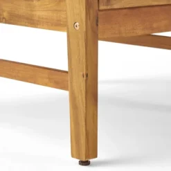 Perla 5pc Acacia Wood Sofa With Rectangular Fire Table - Teak/Cream/Light Gray - Christopher Knight Home -FurniVerse Store GUEST fb6789cb fa91 43d9 8583 34f7b55835d2