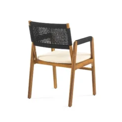 Christopher Knight Home Amara Rustic 6 Piece Outdoor Acacia Wood Dining Set With Rattan Slatted Table And Cushions -FurniVerse Store GUEST fbaa8eb7 255b 42fd a409 5eb944ac730f