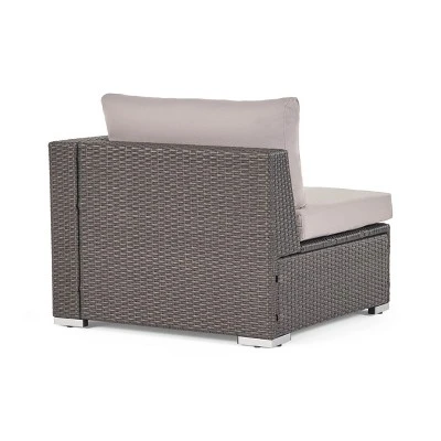 Christopher Knight Home Santa Rosa Outdoor Wicker 5 Seater V-Shaped Sectional Sofa Set With Cushions 8 Christopher Knight Home Santa Rosa Outdoor Wicker 5 Seater V-Shaped Sectional Sofa Set With Cushions - Image 8