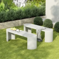 Christopher Knight Home Clair Modern Outdoor Concrete Terrazzo Dining Bench -FurniVerse Store GUEST fc2d63b9 6c79 4bcb bc8c 56b3e1d1368e