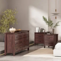3pc Olimont Contemporary Double Dresser And Nightstand Set Walnut - Christopher Knight Home 16 3pc Olimont Contemporary Double Dresser And Nightstand Set Walnut - Christopher Knight Home -FurniVerse Store GUEST fd0de9dd 9b39 48b9 9dc9 5012648bc3cc