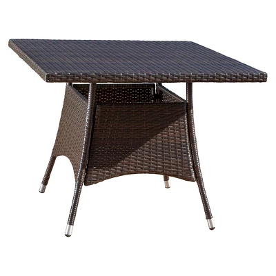 Corsica Square Wicker Dining Table - Multi Brown - Christopher Knight Home 4 Corsica Square Wicker Dining Table - Multi Brown - Christopher Knight Home - Image 4